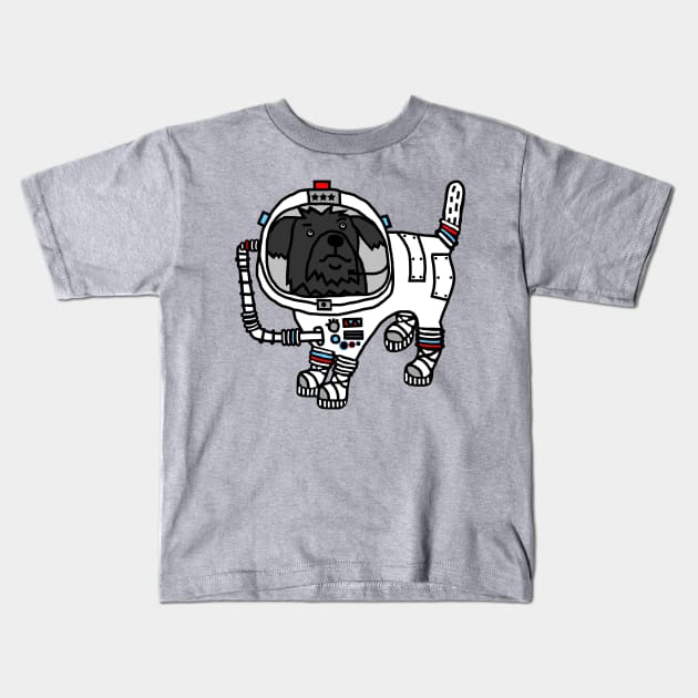 Sci Fi Dog Astronaut Space General Fergus Kids T-Shirt by ellenhenryart